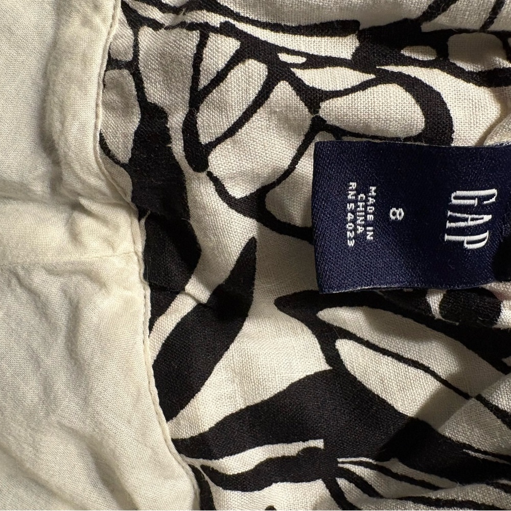 GAP Strapless Black and White Floral Linen Dress - Picture 4 of 5